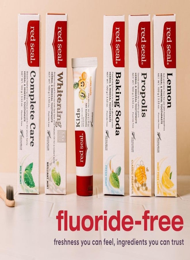 Red Seal Fluoride Free Lemon Toothpaste - Flavored Toothpaste with a Non Mint Taste - Vegan Friendly, Cruelty Free, No Artificial Colors or Flavors, NATRUE Certified Natural, SLS Free, 3.53 oz (2) - Image 4